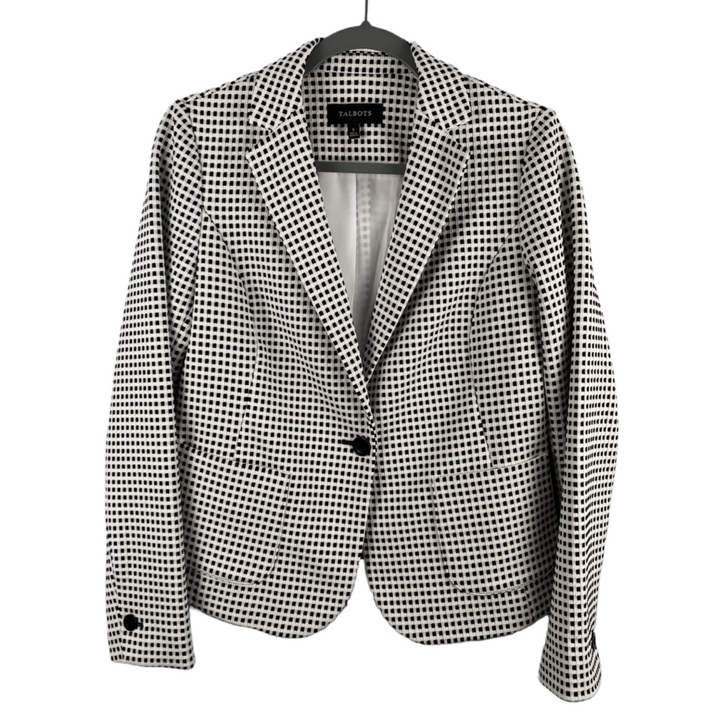 TALBOTS BLAZER | Ivory/Black | Small